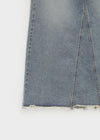 Country Fringe Denim Long Skirt (belt Set)