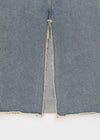 Country Fringe Denim Long Skirt (belt Set)