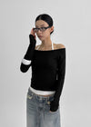 [MADE] Birche-ga Wool Off-Shoulder Long Sleeve T-Shirt