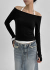 [MADE] Birche-ga Wool Off-Shoulder Long Sleeve T-Shirt