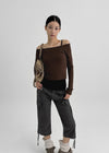 [MADE] Birche-ga Wool Off-Shoulder Long Sleeve T-Shirt