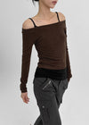[MADE] Birche-ga Wool Off-Shoulder Long Sleeve T-Shirt