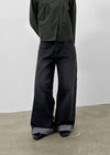 Grooving Pocket Wide Denim Pants