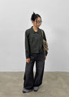 Grooving Pocket Wide Denim Pants