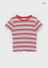 Hacking Stripe Color Block Short Sleeve T-shirt