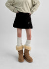 Deving Stripe Shirring Mini Skirt Pants