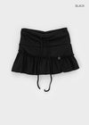 Deving Stripe Shirring Mini Skirt Pants