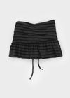 Deving Stripe Shirring Mini Skirt Pants