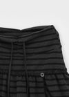 Deving Stripe Shirring Mini Skirt Pants