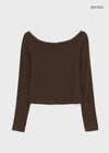 [MADE] Birche-ga Wool Off-Shoulder Long Sleeve T-Shirt