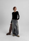 Marumble Washing Wide Denim Pants