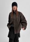 Tuatu High-neck Leather Jumper