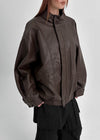 Tuatu High-neck Leather Jumper