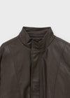 Tuatu High-neck Leather Jumper