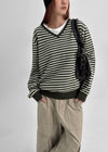 [MADE] Budri Stripe V-Neck Knit