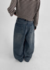 [MADE] Bold Big Pocket Wide Denim Pants