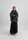 Benyun Non-fade Raw Balloon Cargo Denim Pants
