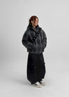 Benyun Non-fade Raw Balloon Cargo Denim Pants
