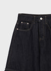 Benyun Non-fade Raw Balloon Cargo Denim Pants