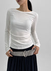 Ratne Shirring Long-sleeved T-shirt