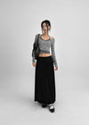 Popoa Set - Striped Long-sleeved T-shirt, Halter Top