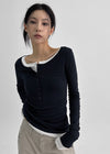 [MADE] Keshire Button Long Sleeve T-shirt