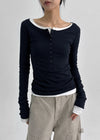 [MADE] Keshire Button Long Sleeve T-shirt