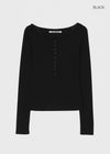 [MADE] Keshire Button Long Sleeve T-shirt