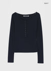 [MADE] Keshire Button Long Sleeve T-shirt