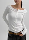 [MADE] Keshire Button Long Sleeve T-shirt