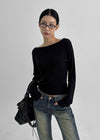 [MADE] Dentu Batwing Boat Neck Long Sleeve T-shirt