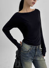 [MADE] Dentu Batwing Boat Neck Long Sleeve T-shirt