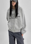 Tomak Lettering Loose Fit Hooded Zip-up
