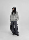 Tomak Lettering Loose Fit Hooded Zip-up