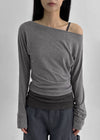 [MADE] Dentu Batwing Boat Neck Long Sleeve T-shirt