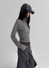 [MADE] Dentu Batwing Boat Neck Long Sleeve T-shirt