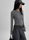 [MADE] Dentu Batwing Boat Neck Long Sleeve T-shirt