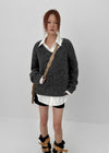 [MADE] Foaming Loose Fit V-Neck Wool Knit