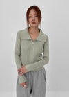 All-net two-way knit zip-up