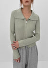 All-net two-way knit zip-up