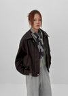 All-net two-way knit zip-up