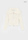 All-net two-way knit zip-up