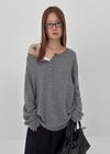 [MADE] Potpourri Henley Neck Oversized Knit