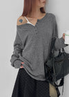 [MADE] Potpourri Henley Neck Oversized Knit