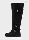 Lambton Suede Buckle Long Boots