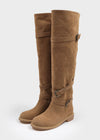Lambton Suede Buckle Long Boots
