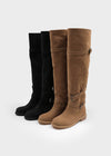 Lambton Suede Buckle Long Boots