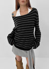 [MADE] Belhar Boatneck Striped Wool Knit