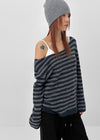 [MADE] Belhar Boatneck Striped Wool Knit