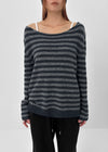 [MADE] Belhar Boatneck Striped Wool Knit